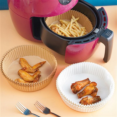 Air Fryer Greaseproof Paper Trey Tond li jassorbu ż-żejt Ħami Karta Żejt tas-silikonju Kuxxinett tal-Karta Kwadru Trej tal-Karta Grad tal-ikel Speċifiku għall-forn