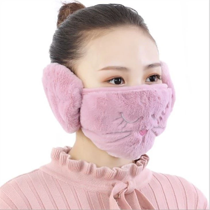Women's Mouth And Earmuffs Winter Outdoor Cycling Thickening Mask Warm Earmuffs Two In One Ear Protection